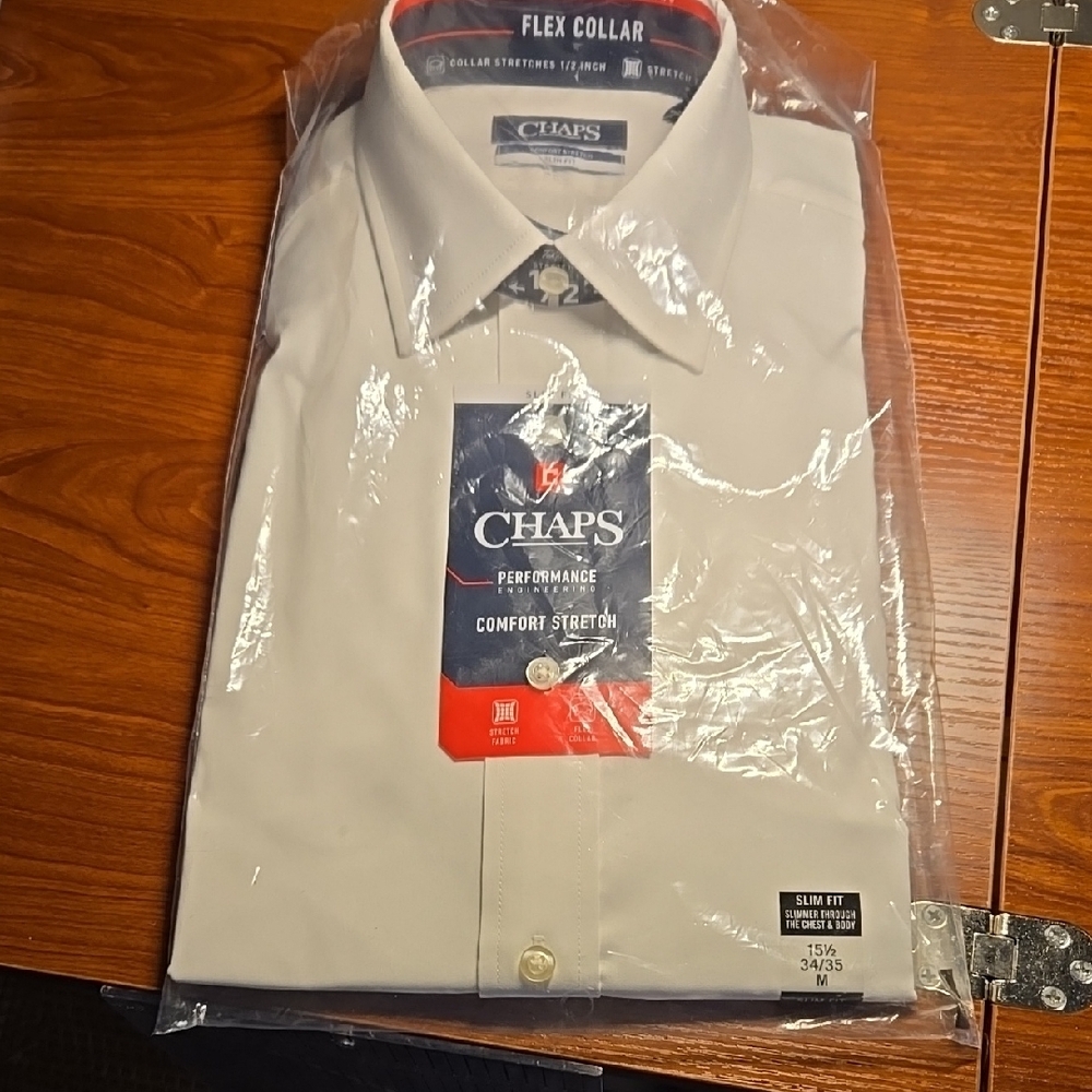 Chaps Cream Dress Shirt Classic Style